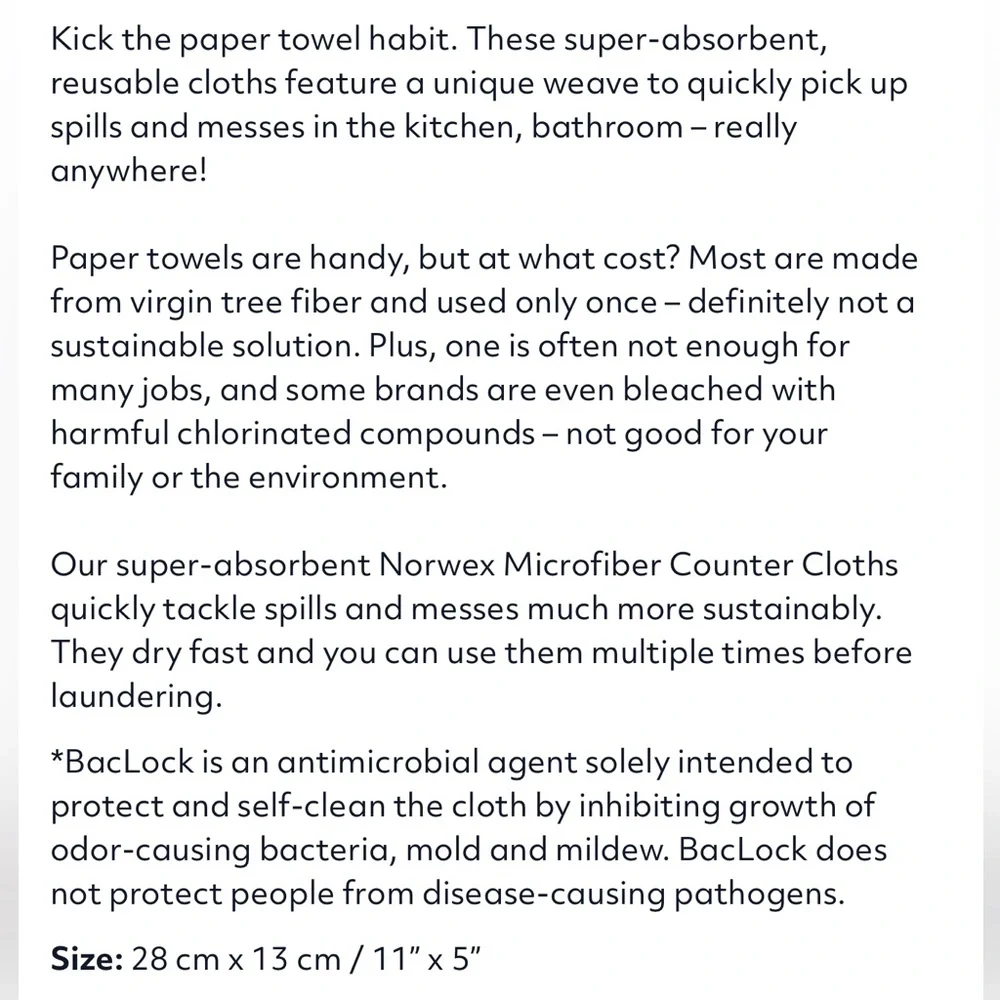 Norwex Counter Cloths in Onyx Set of 3 NWT - Picture 2 of 7